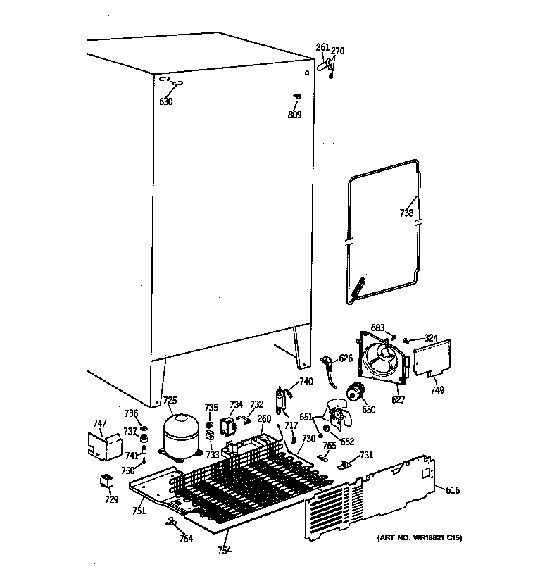 GE TFG22JABCWW unit parts diagram