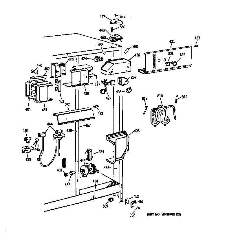GE TFJ22PRBCWW fresh food section diagram