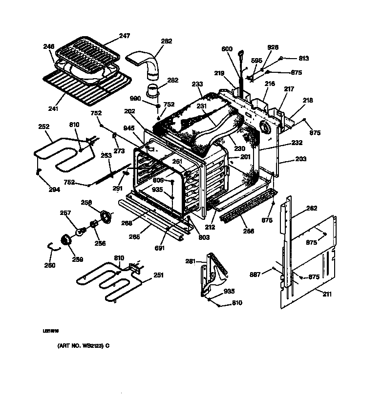 GE JKP15BA1BB body parts diagram