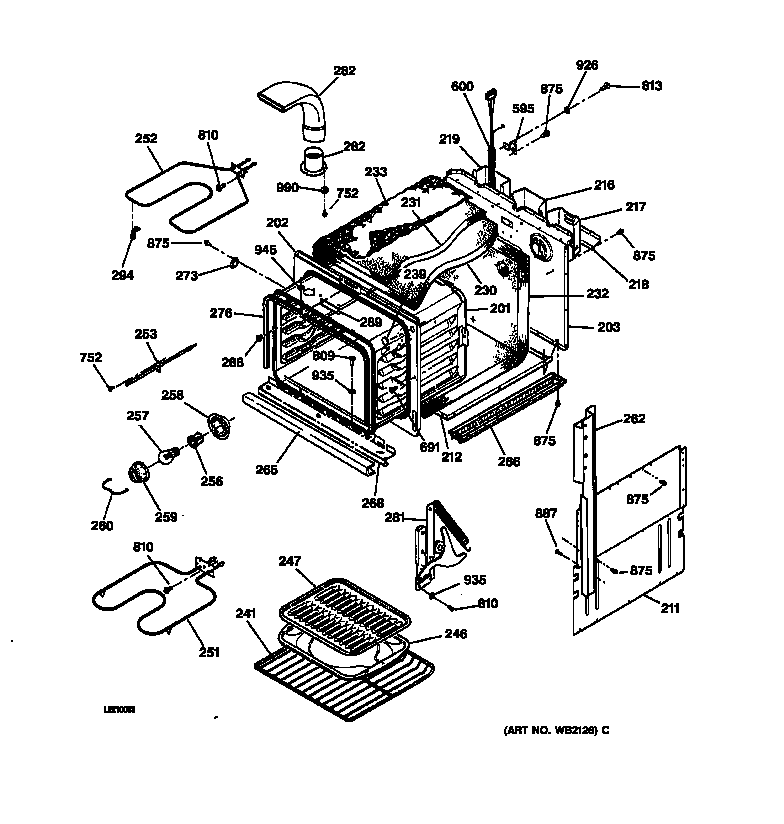 GE JKS05BA1BB body parts diagram
