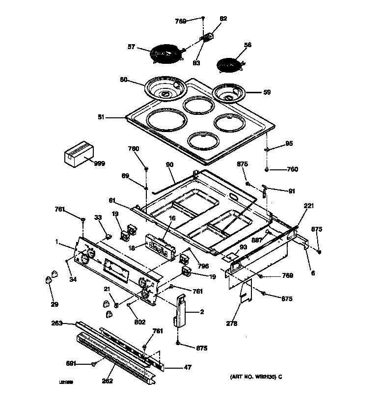 GE JMP31WA1WW control panel & cooktop diagram