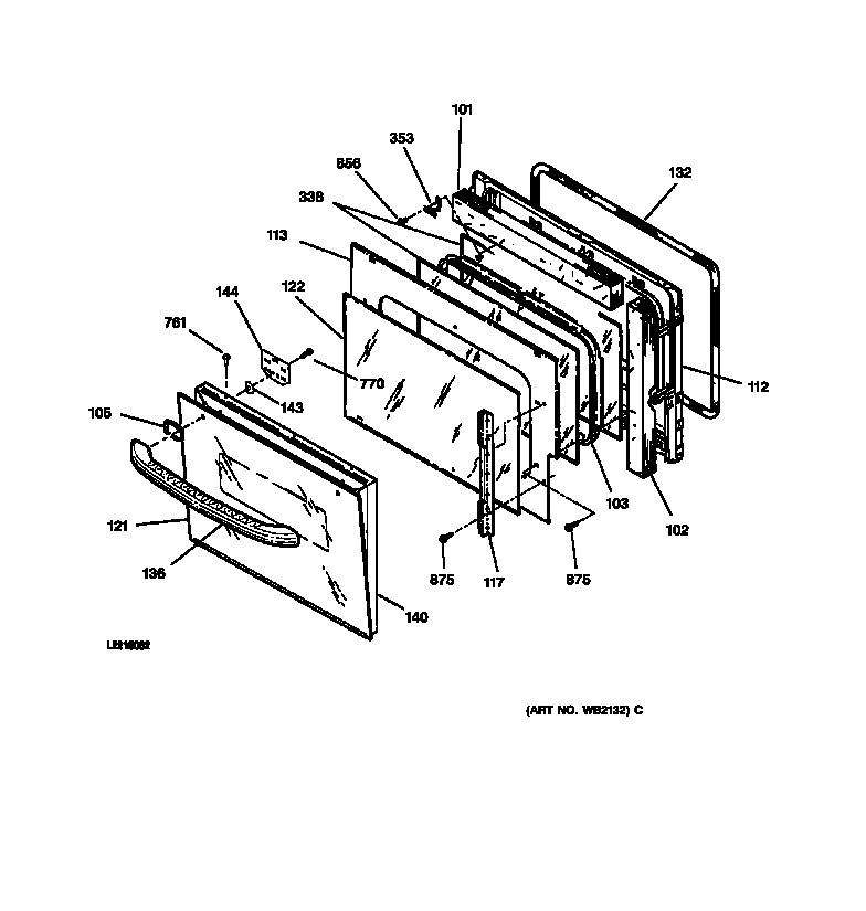 GE JMP31WA1WW oven door diagram