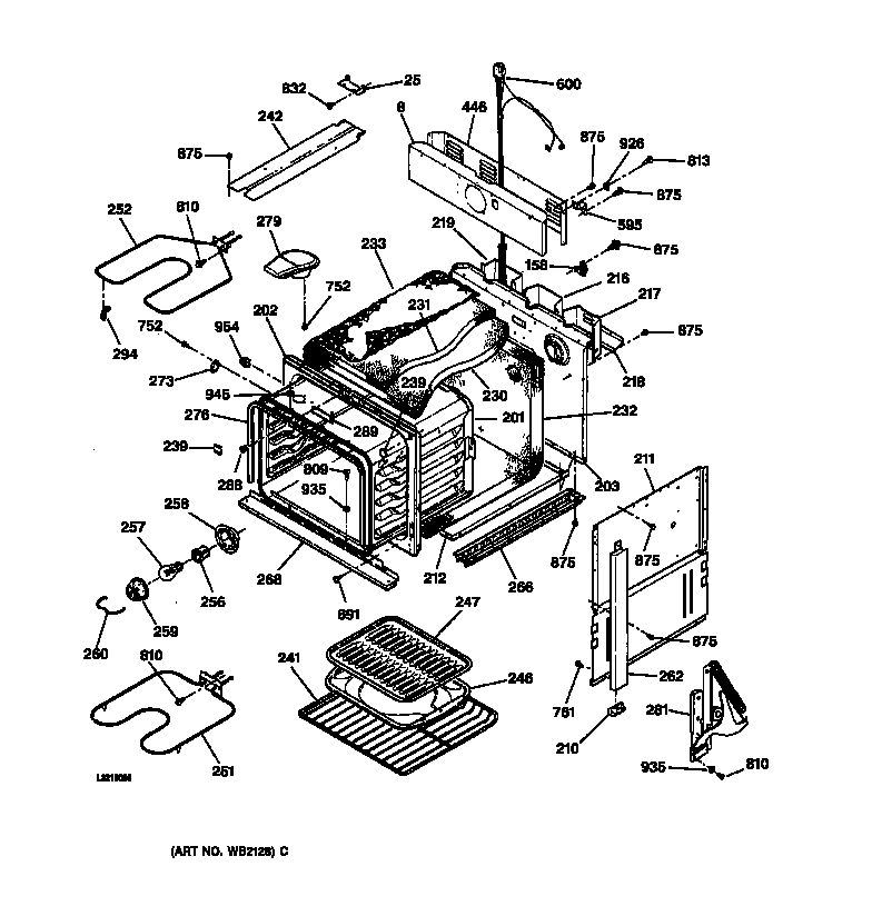 GE JMS08BA1AD body parts diagram