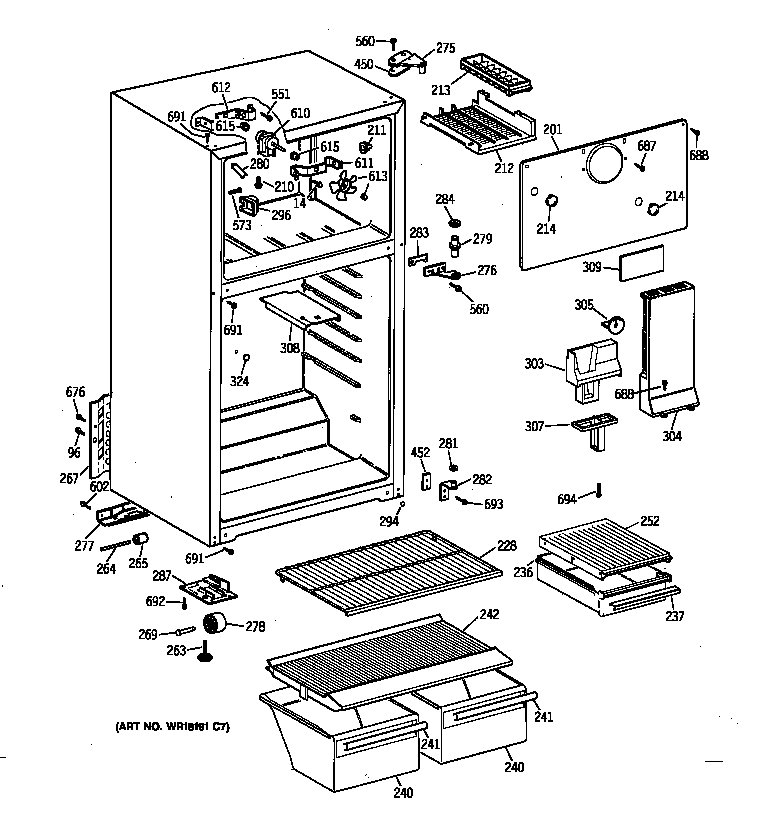 Hotpoint CTX14EYBJRWW cabinet diagram