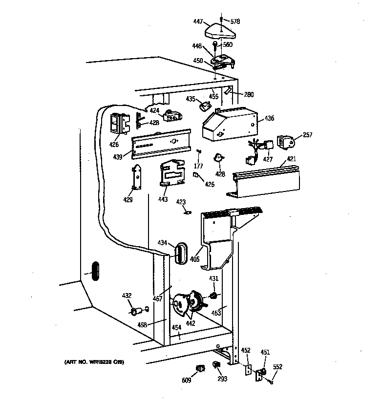 Hotpoint CSX19LABCWH fresh food section diagram