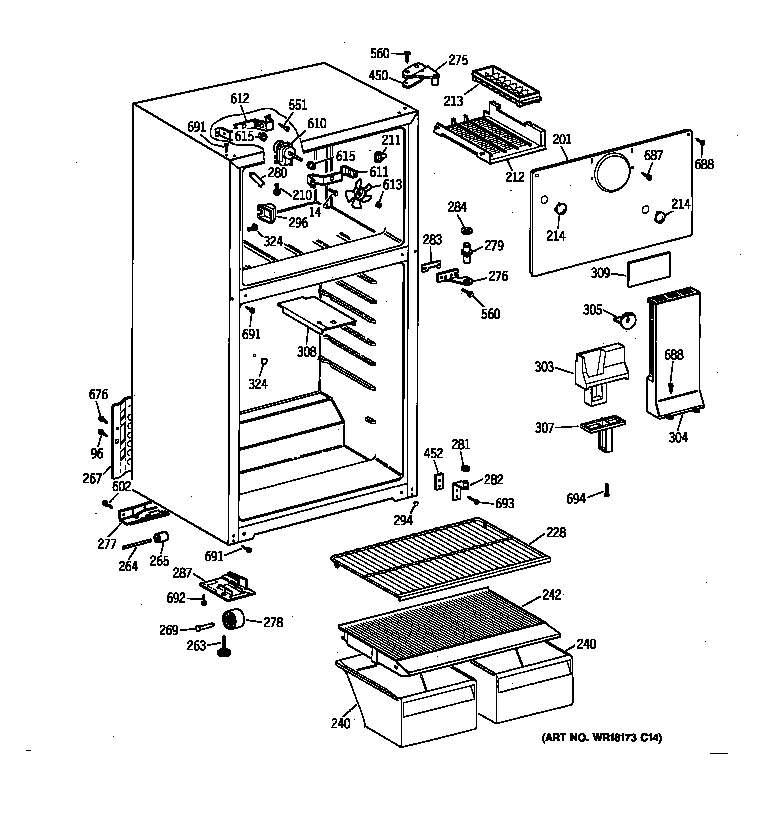 Hotpoint CTH14CYBLRWW cabinet diagram