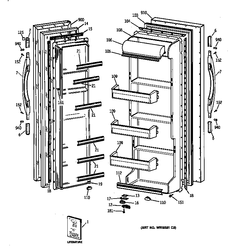 Hotpoint CSX20BABCAD doors diagram