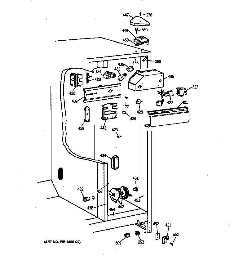 Hotpoint CSX22GABCWW fresh food section diagram
