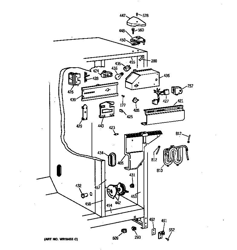 GE MRSC20KWBCAD fresh food section diagram