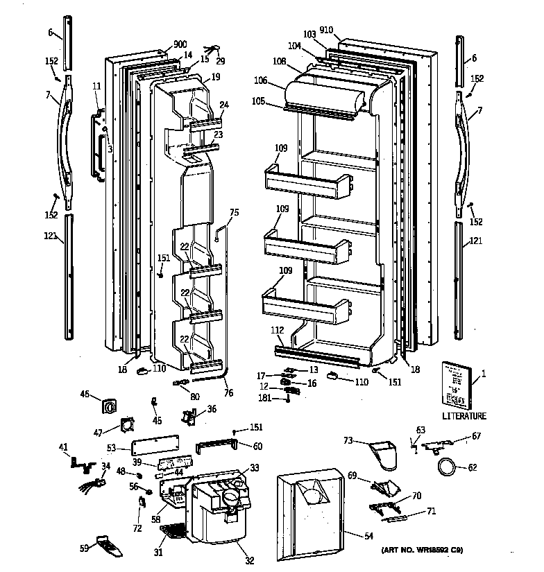 GE MSZ20GWCBWW doors diagram