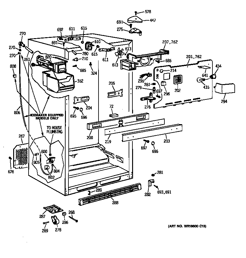 Kenmore 36379965991 cabinet diagram
