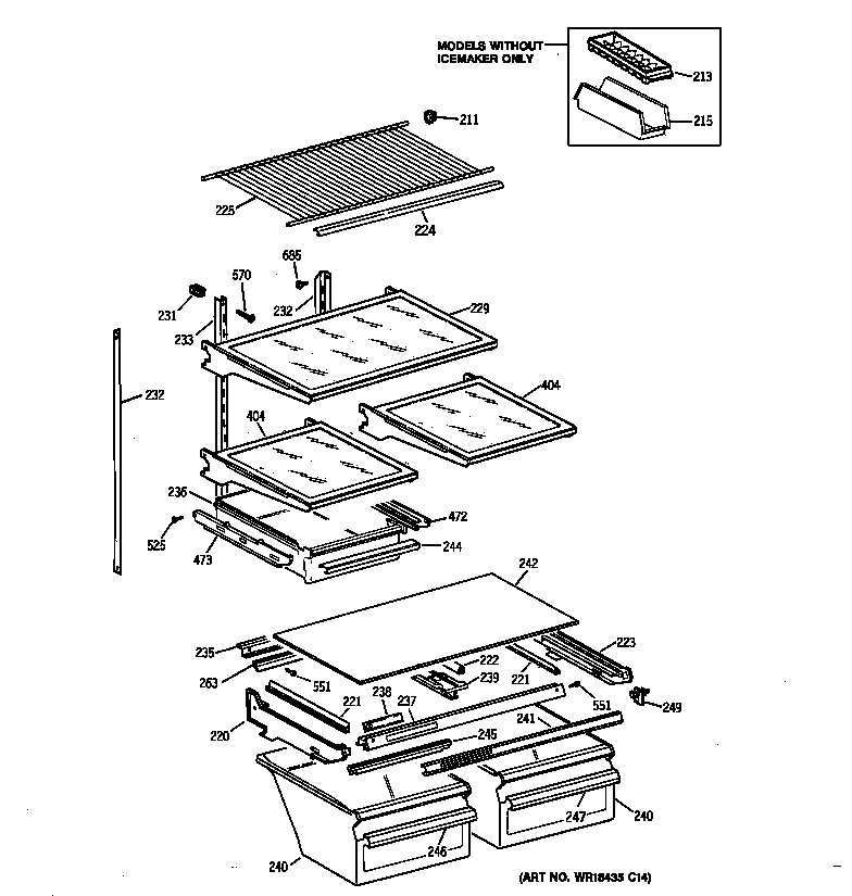 Kenmore 36379965991 shelf parts diagram