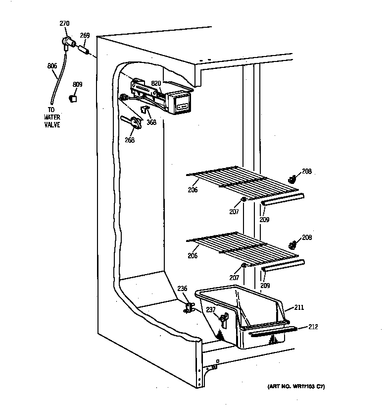 Kenmore 36358062893 freezer section diagram