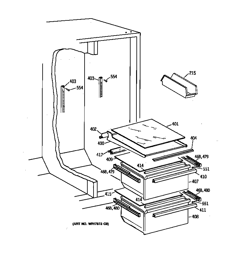 Kenmore 36358062893 fresh food section diagram