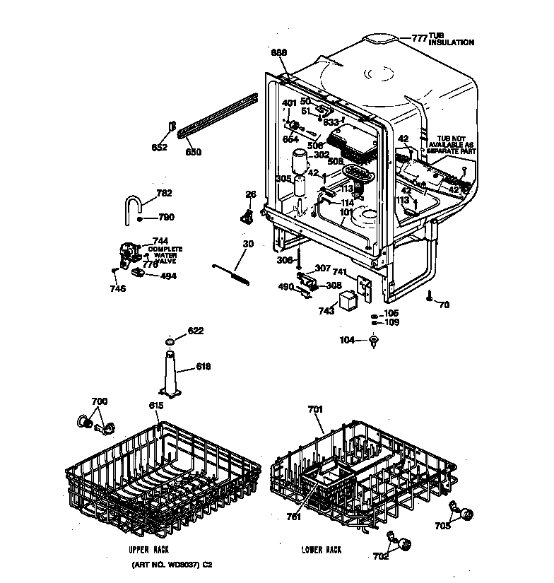 Kenmore 36314391991 body parts diagram