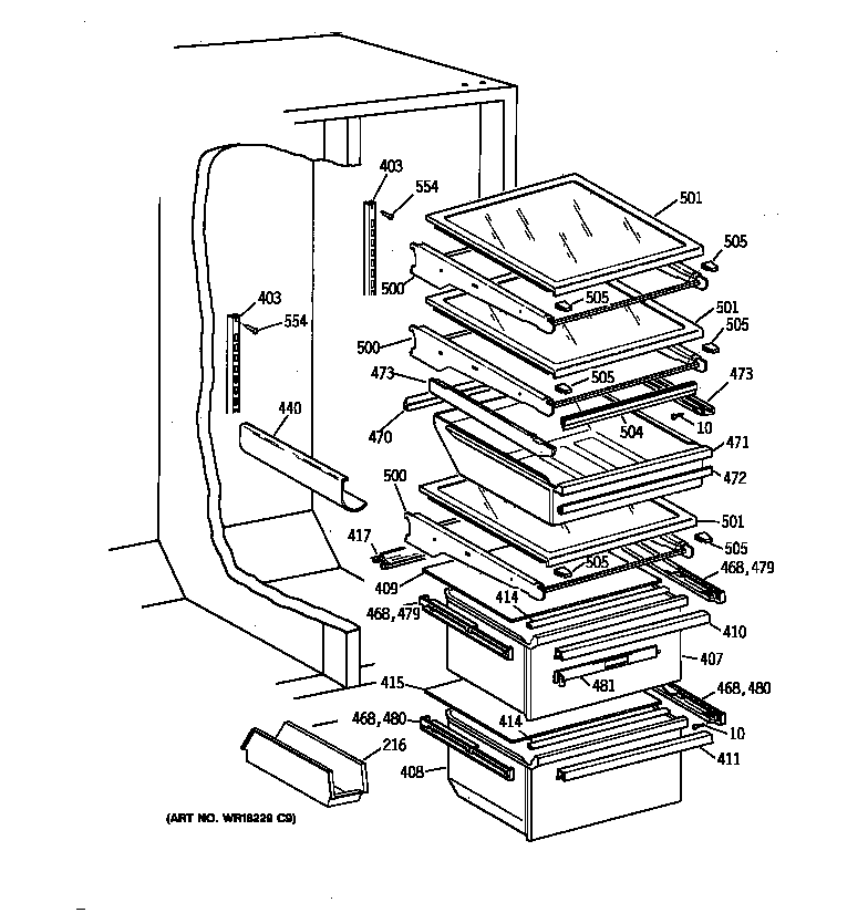 Kenmore 36358477893 fresh food section diagram