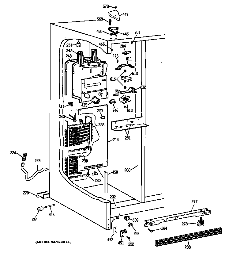 Kenmore 36348257893 freezer section diagram