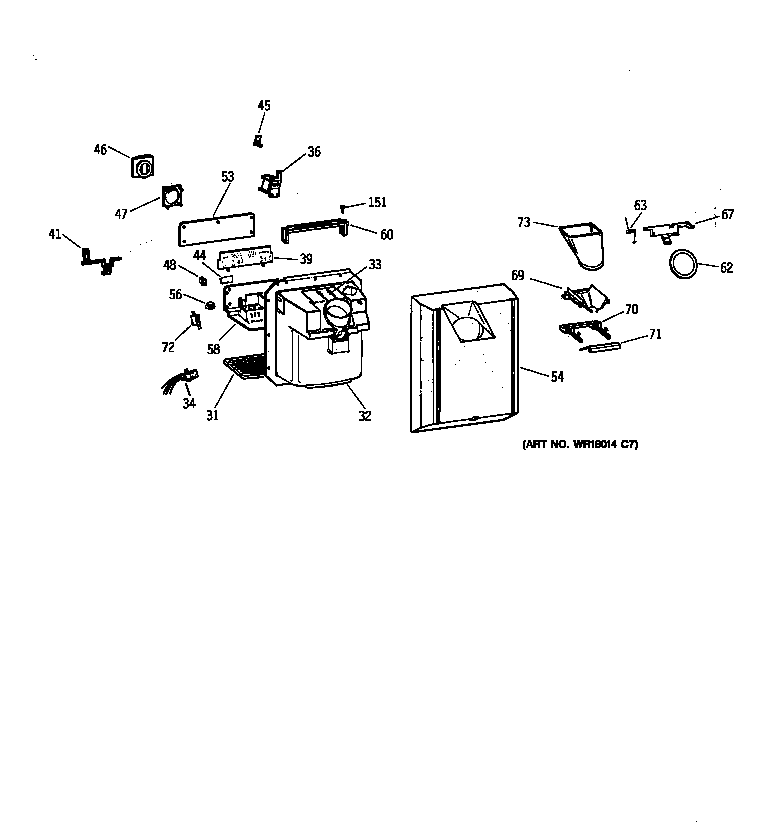 Kenmore 36358257893 dispenser diagram
