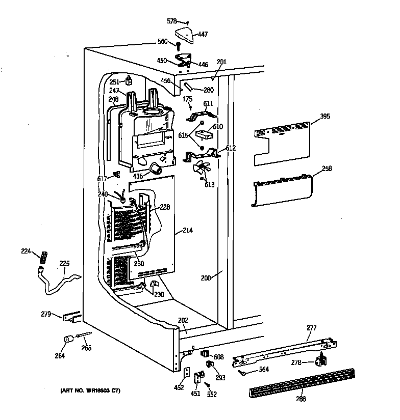 Kenmore 36358257893 freezer section diagram