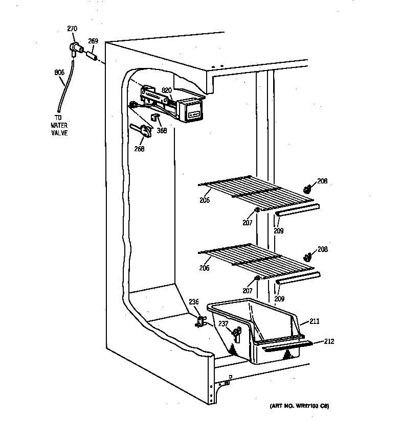 Kenmore 36358267891 freezer section diagram