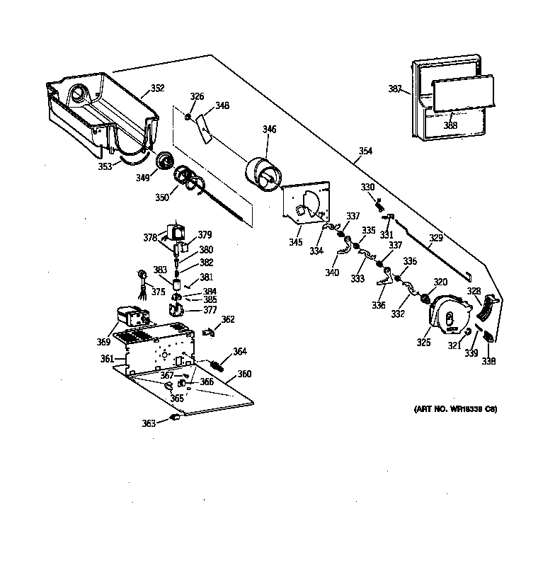 Kenmore 36358267891 ice bucket diagram