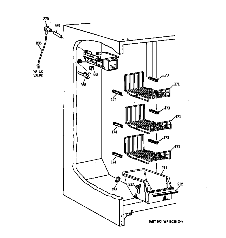 Kenmore 36358272893 freezer section diagram