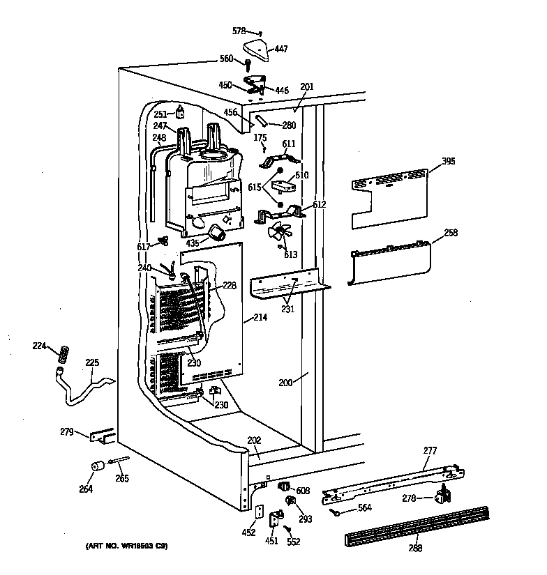 Kenmore 36359572991 freezer section diagram