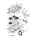 GE JP349T1WW cooktop diagram