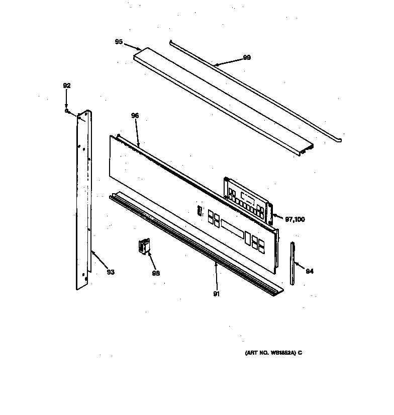 GE JTP10GS2BG control panel diagram