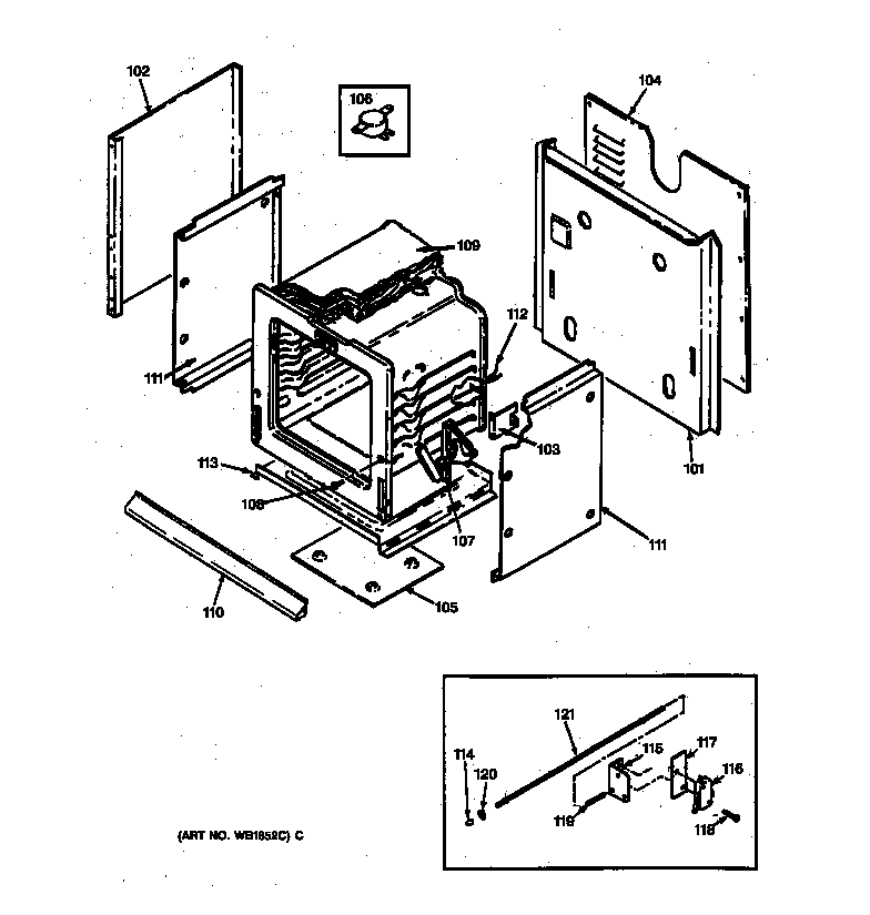 GE JTP10GS2BG case diagram
