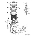 GE WPSQ4160T5AA tub, basket & agitator diagram