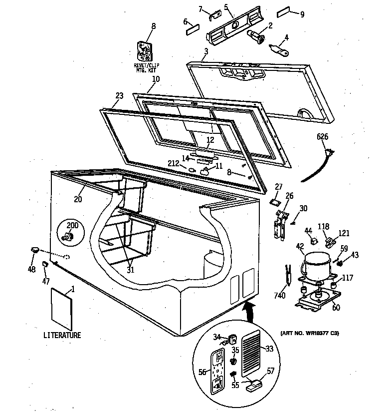 Hotpoint FH10SXAWH freezer diagram