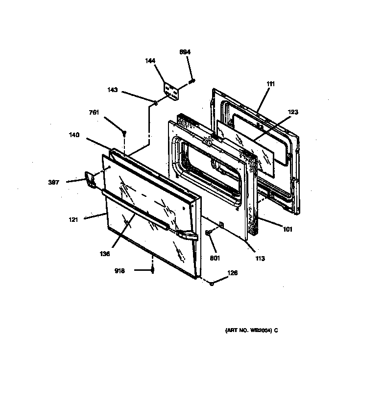 GE JKS05BW1BB oven door diagram
