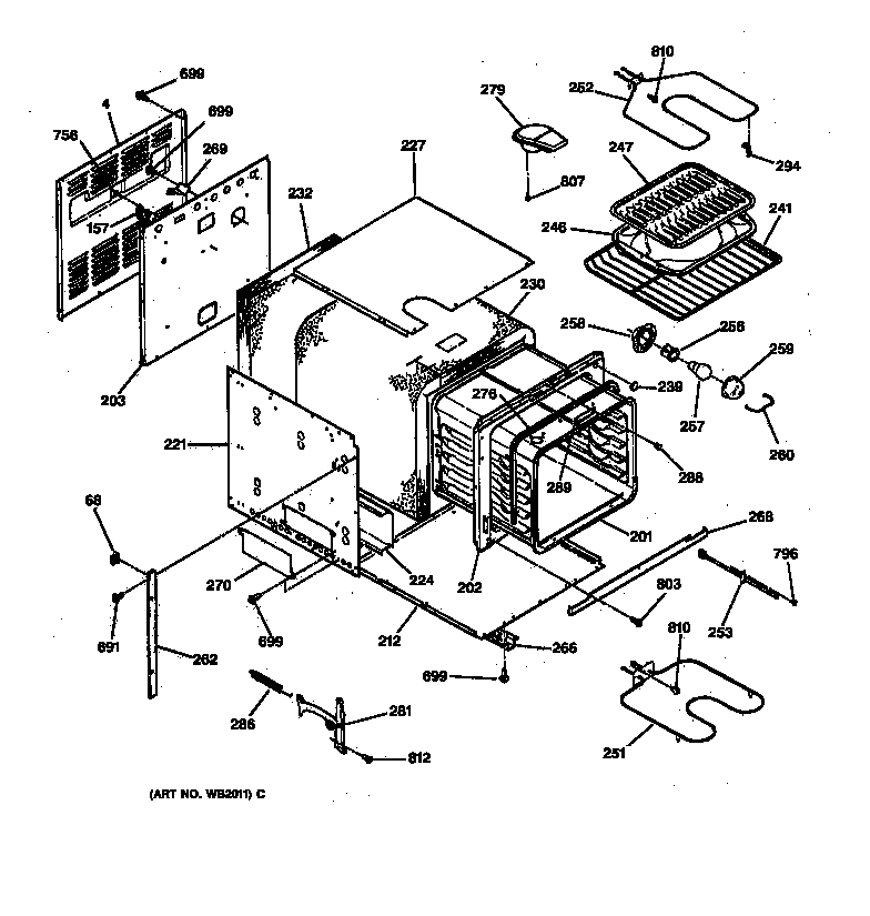 GE JRS04BW1BB body parts diagram