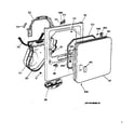 GE DBXR453ET3WB front panel & door diagram