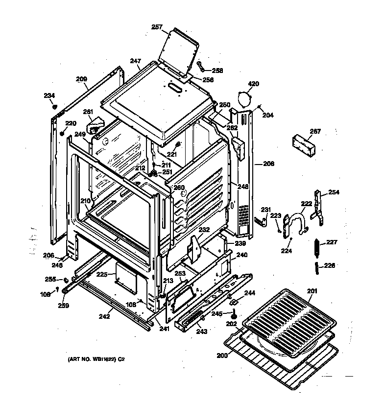 GE JGBS04PPW1WH body parts diagram