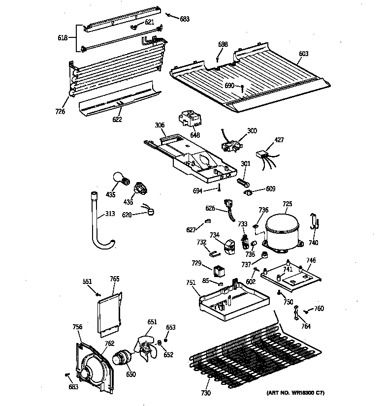 GE TBT16DAXPRWH unit parts diagram