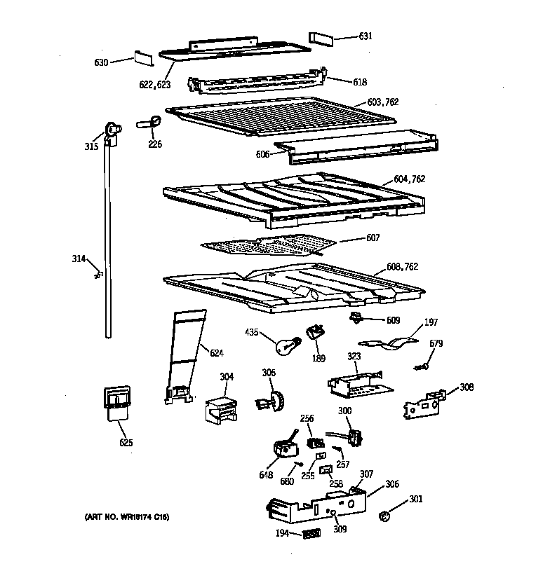 GE TBK21JAXHRWW compartment separator parts diagram