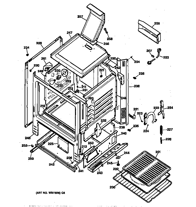 GE JGBS23AEW2AA body parts diagram