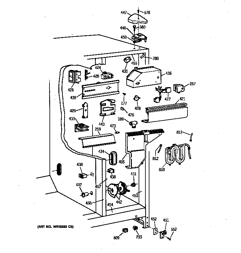 GE ZFSB27DYASS fresh food section diagram