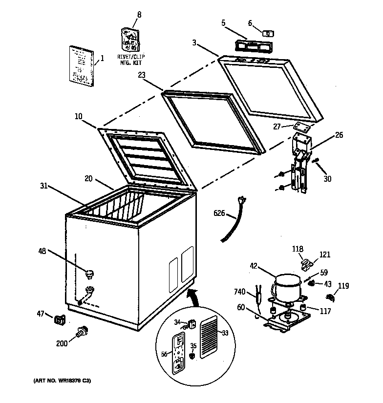 Hotpoint FH5DXAWH freezer diagram