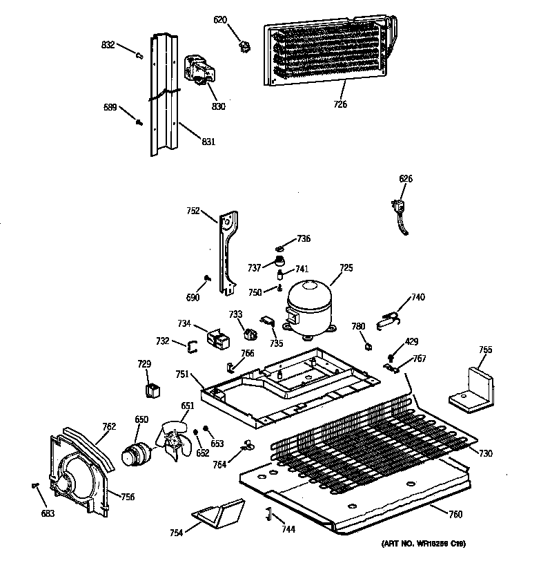 GE TBH18JAXTRWW unit parts diagram