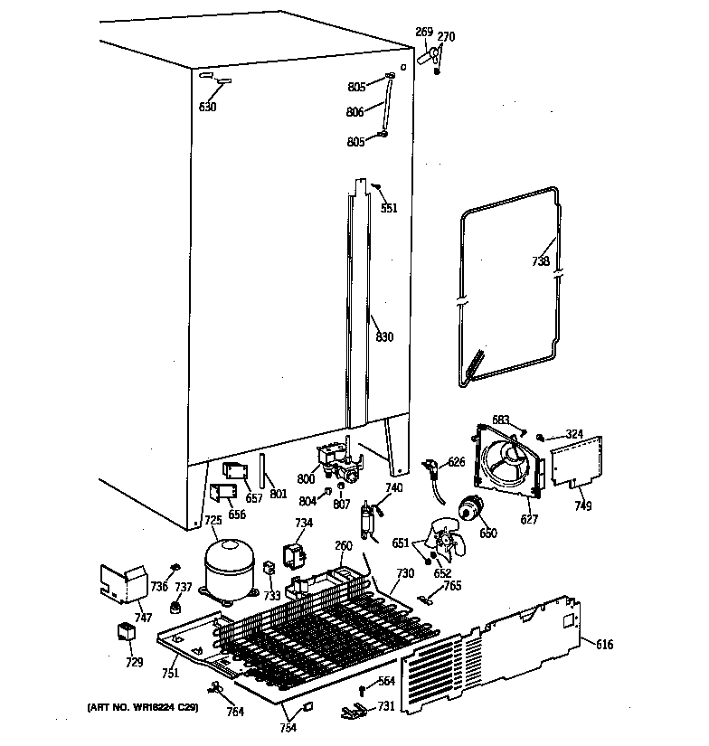 GE TFK25PRZAAA unit parts diagram