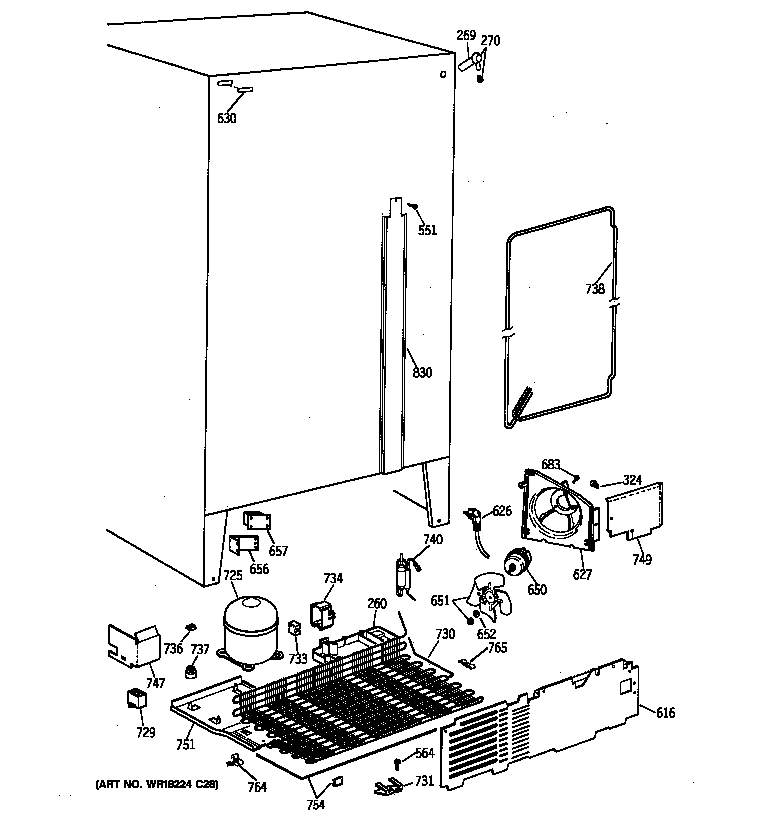 GE TFK22JAZAAA unit parts diagram