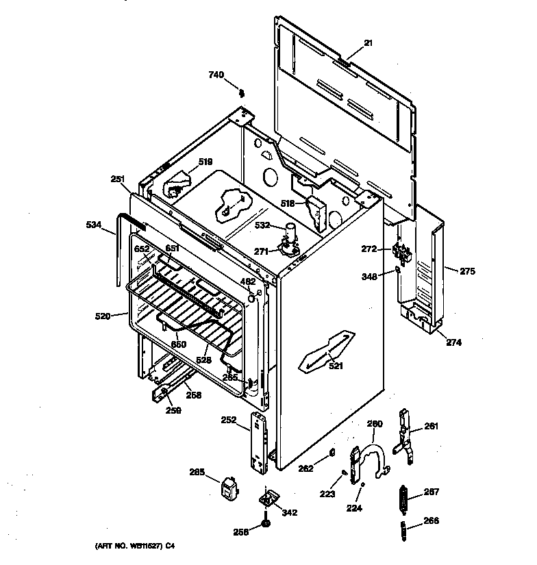 GE JBS03V3 body parts diagram