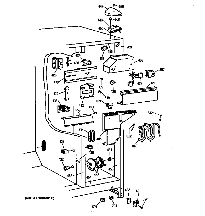 GE TFT27PRXFWW fresh food section diagram