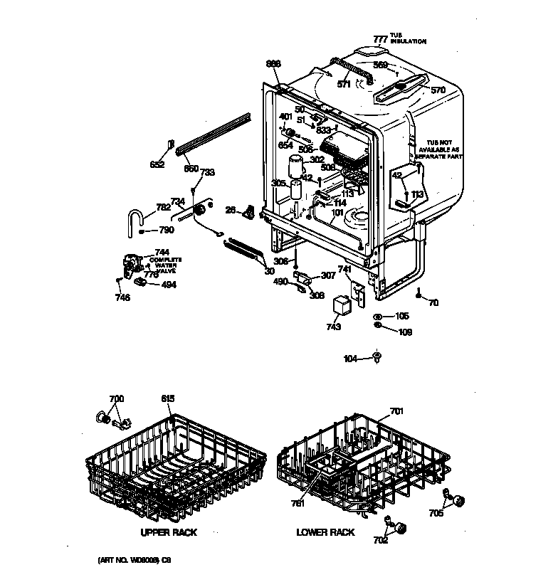 GE GSD980X-72WW body parts diagram