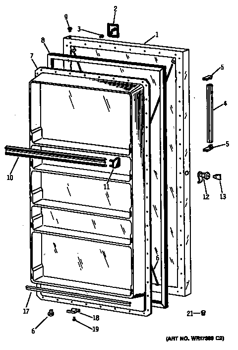 GE CAF16DMB door diagram