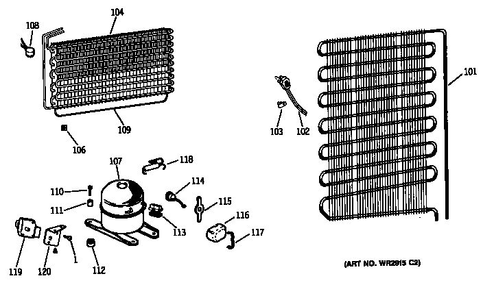 GE CAF16DMB compressor diagram