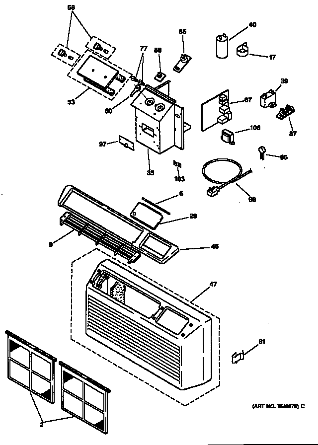 GE AZ31H12D5CV1 grille diagram